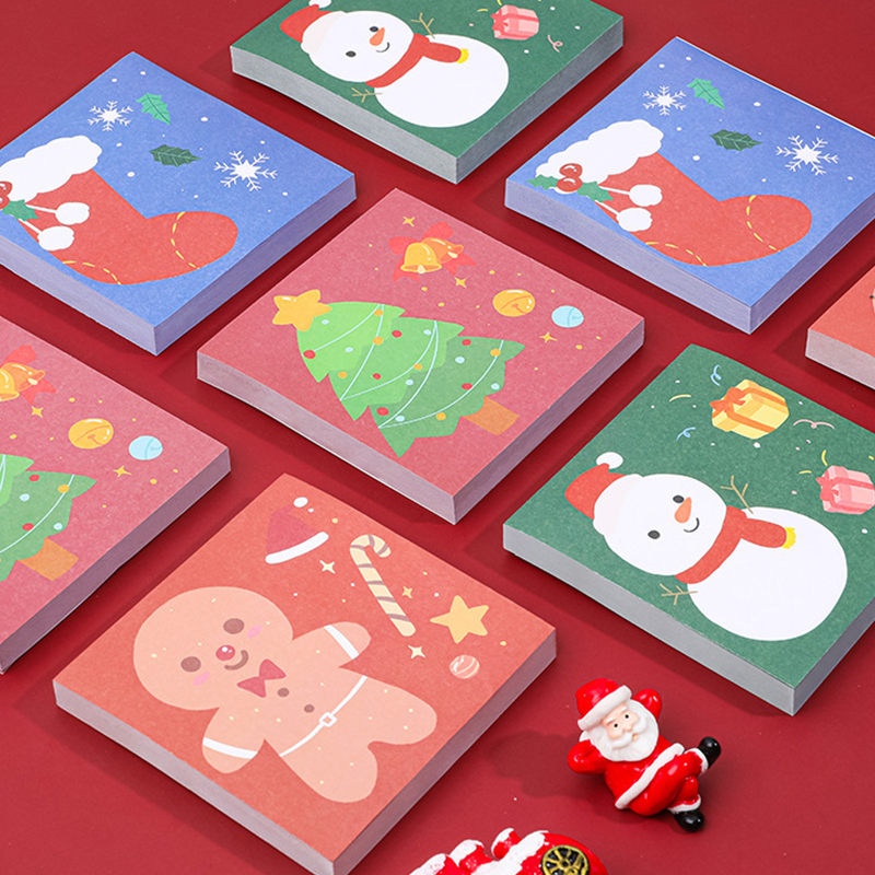 Self Adhesive Christmas Sticky Note Pads Memo Notebook 8cm X 8cm