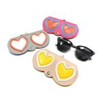 Portable Cartoon button eyeglasses bag Handmade PU sunglasses bag