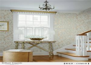 Quality Pvc Vinyl Peelable Metallic Damask Wallpaper Non Pasted With Water Ink Printing wholesale