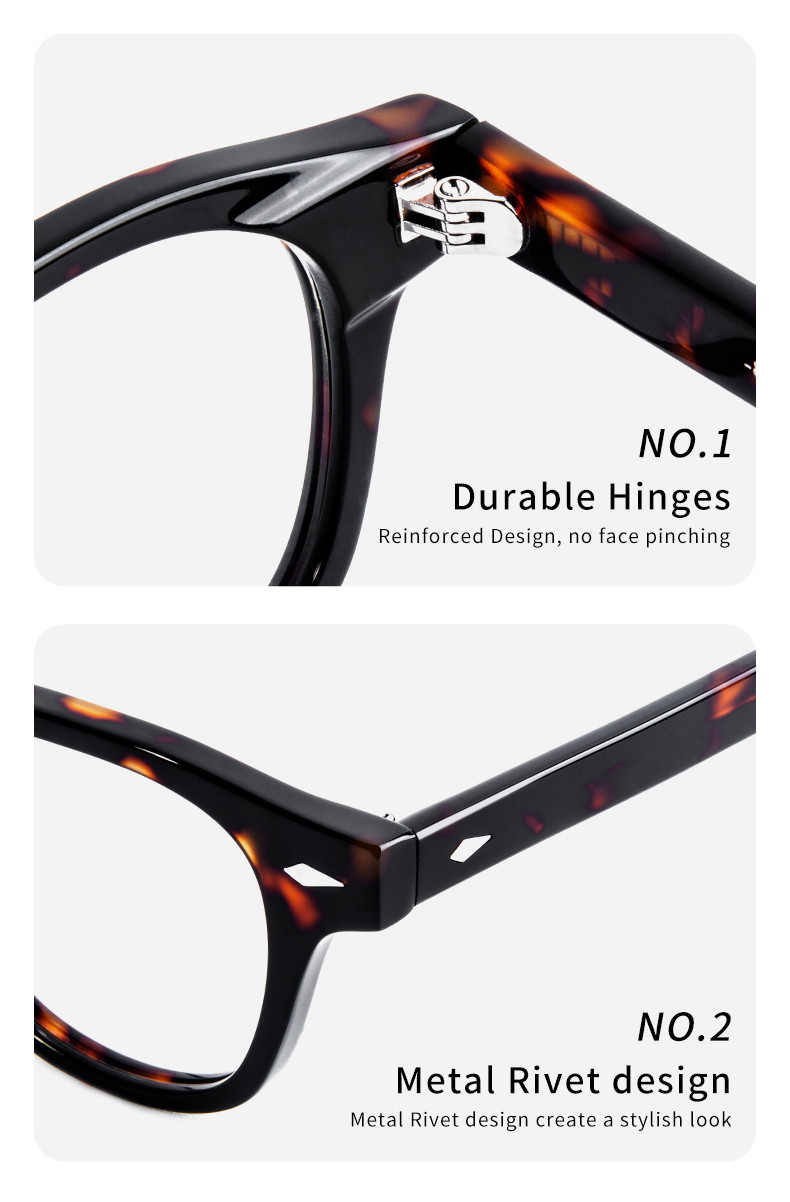 Tortoiseshell Round Acetate Glasses Frame With Optical Frame