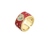Adjustable Dripping Oil Rings 18 Karat Gold Cubic Zirconia Ring CZ Evil Eye Love