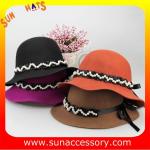 6090347 Sun Accessory customized winner fashion 100% wool felt clothe hats,