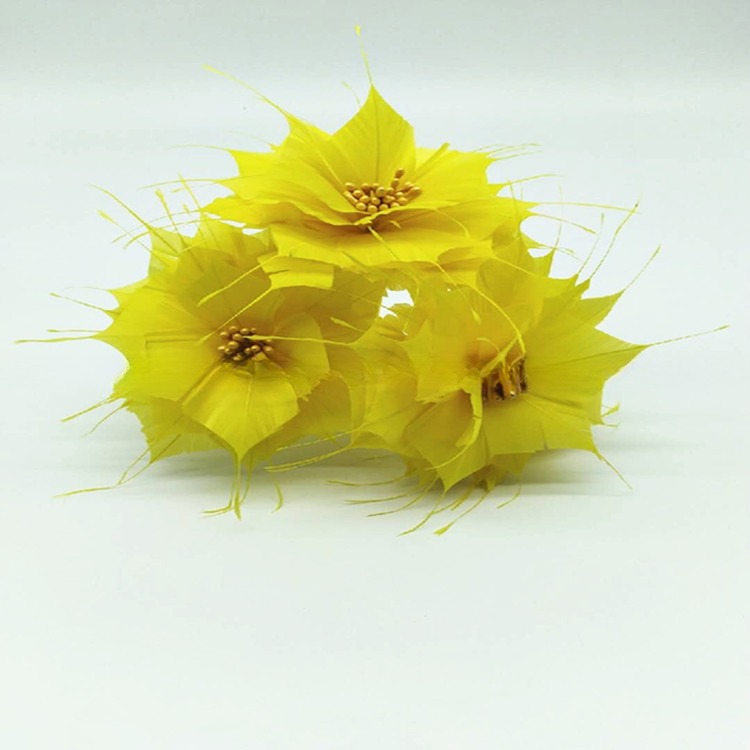 Revamp Your Millinery Game with 5*10 cm Goose Feather Flower Mount and Wire Accessory
