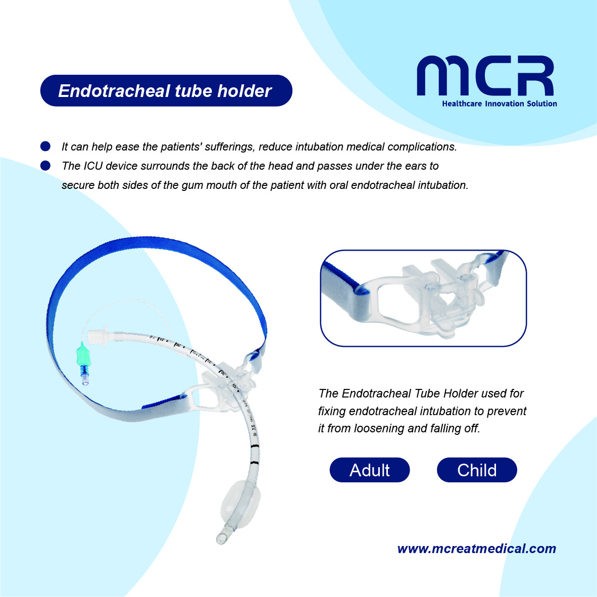 Fully Adjustable Endotracheal Tube Holder for Oral Intubation Treatment
