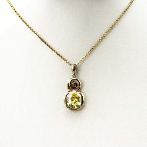 Quality 18k Yellow Gold Plated Silver Jewelry Yellow Citrine Cubic Zircon Pendant(PSJ0414) wholesale