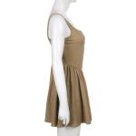 Apparel Custom Vendor Women'S Fishbone Suspender Skirt Pleated Waist Zipper