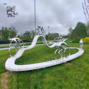 Quality Cycling Track Stainless Steel Sculptures Sport Abstract Metal Sculpture Art Park Large Decorative Outdoor wholesale