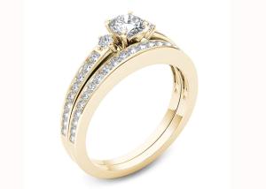 Quality 0.48CT Moissanite Diamond Engagement Wedding Rings 18K Gold Material wholesale