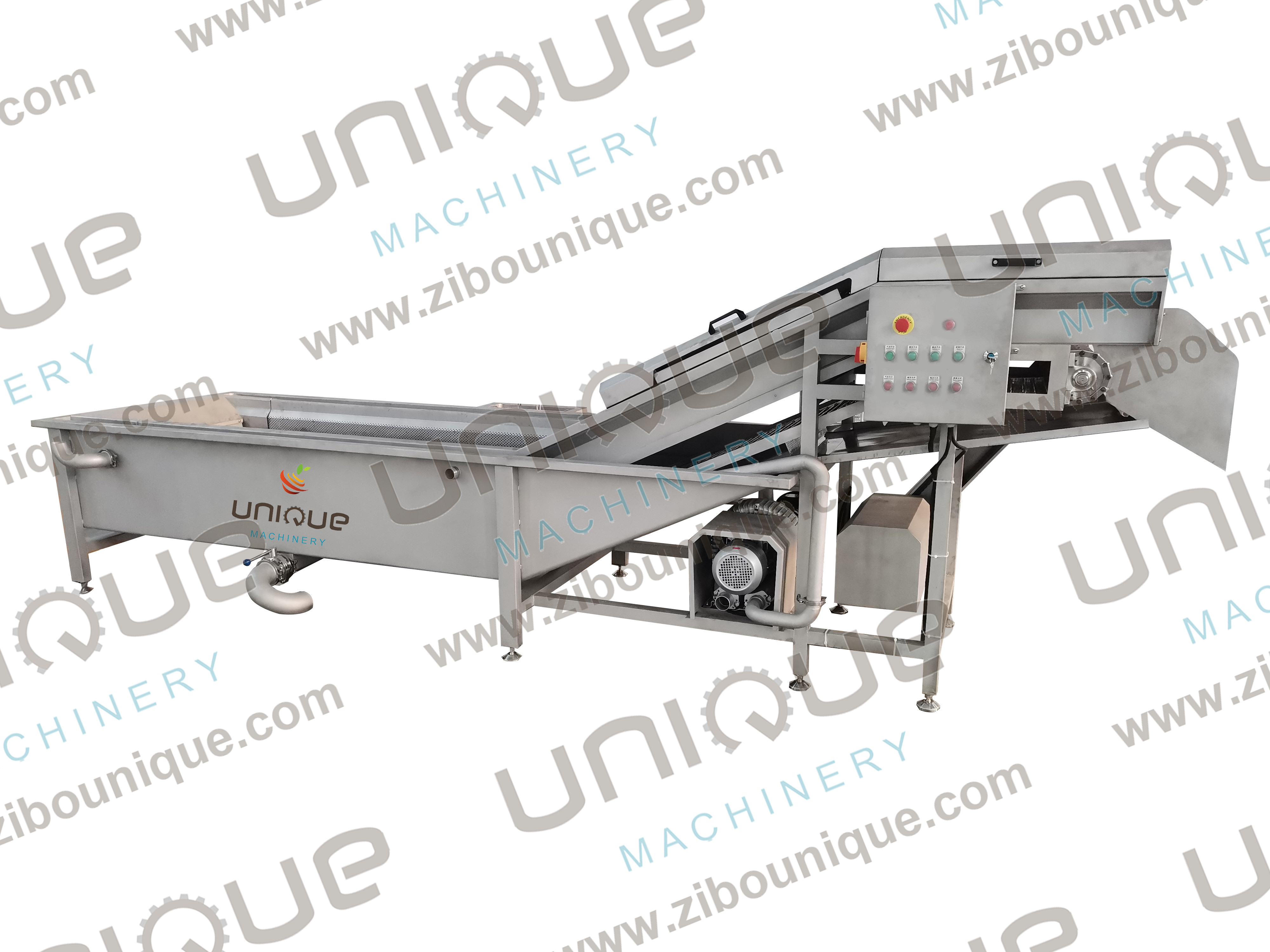 5000x1450x1400 Mm Bubble Vegetable Washing Machine For Vegetable Fruit Cleaning Line