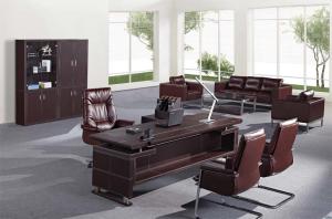Quality luxury 2.4m office leather executive manager table wholesale