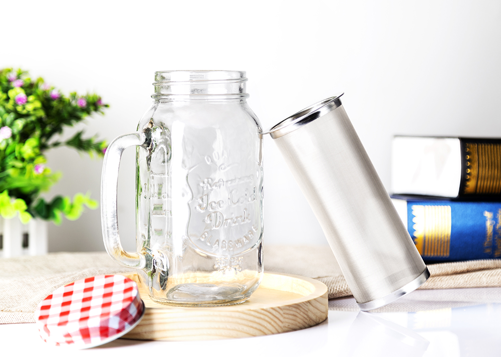 Hot Sale Square Shape Cold Brew Coffer Maker Glass Jar with stainless steel filter