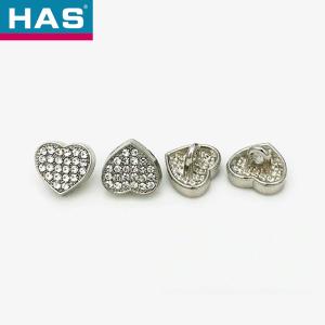 Quality 10mm Diamond Buttons silver Heart Shaped Buttons for sweater wholesale