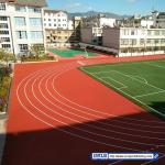 15mm Thick Synthetic Sports Flooring 49.5% Force Reduction Rubber Running Track