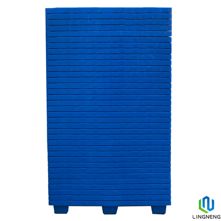 Grid Surface Lightweight Plastic Pallet 4 Way Entry European HDPE One Sided with Nine Leg