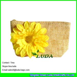 Quality LUDA cheap purses online women floral paper straw clutch bags wholesale