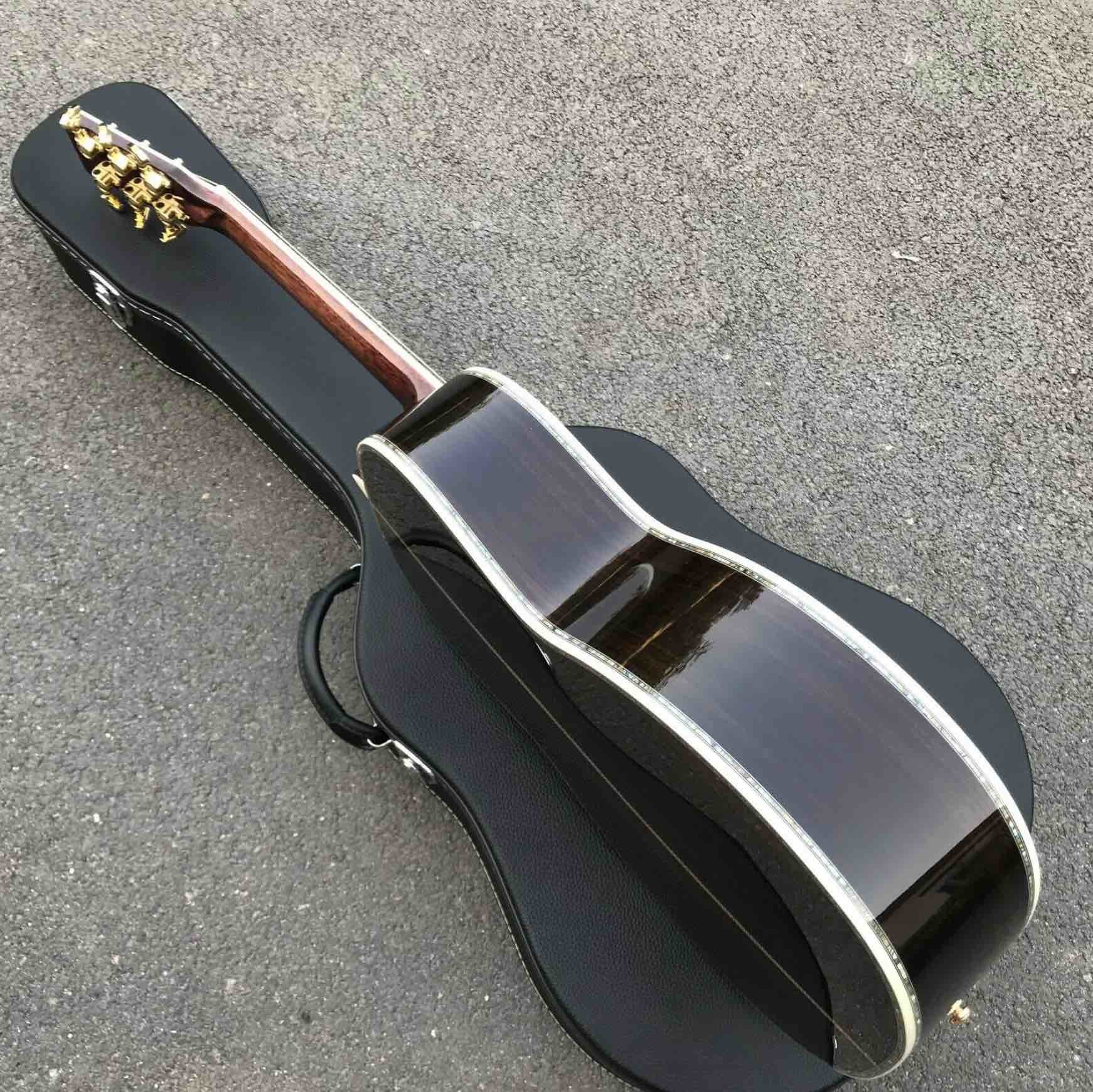 Custom Solid Spruce Top Abalone Ebony Fingerboard OOO Style Acoustic Guitar in Natural