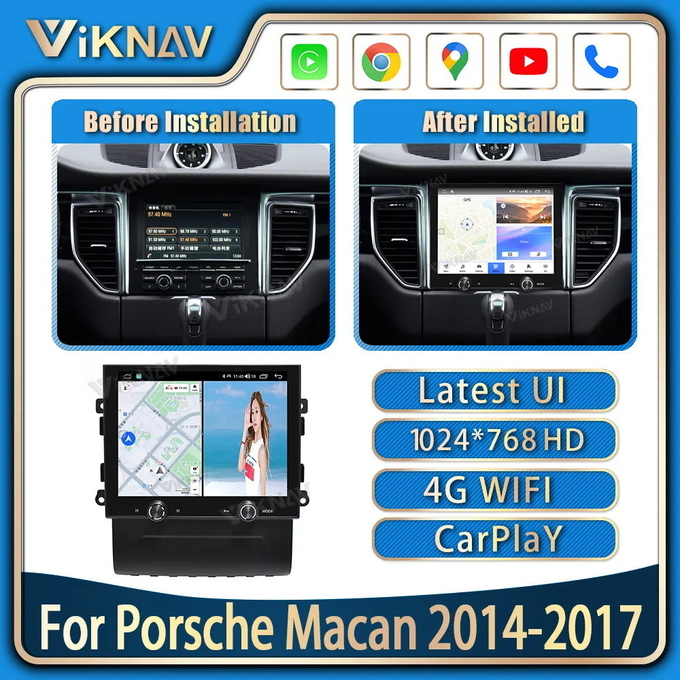 8.4 Inch Android Head Unit For 2014-2017 Porsche Macan 128G Navigation GPS Multimedia Player Wireless Carplay 4G BT
