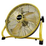 DC Recharge Industrial Ventilation Fan 12inch Yellow / Black Portable Floor