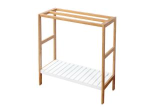 Quality MDF White Height 80cm Bamboo Bathroom Towel Rack Shelf wholesale