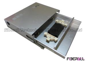 Quality Aluminum Fiber Optic Patch Panel Rack Mounted Grey 4 Entry Ports Dust Proof wholesale