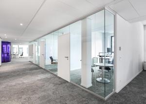 Quality Office Frameless Glass Partition Wall Single Double Glass Partition Wall Soundproof wholesale