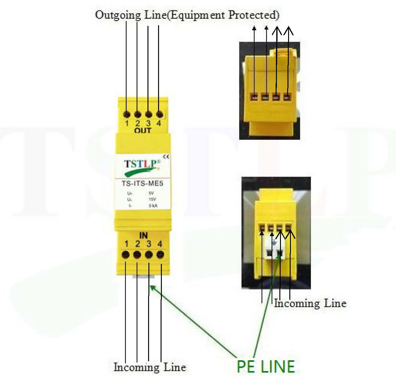 TTY / V11 / RS232 / RS485 / RS422 Surge Protection Device Fire Alarm Surge Protection