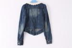 100% Cotton Women's Denim Coats And Jackets Clothing Lace Decorative Neck