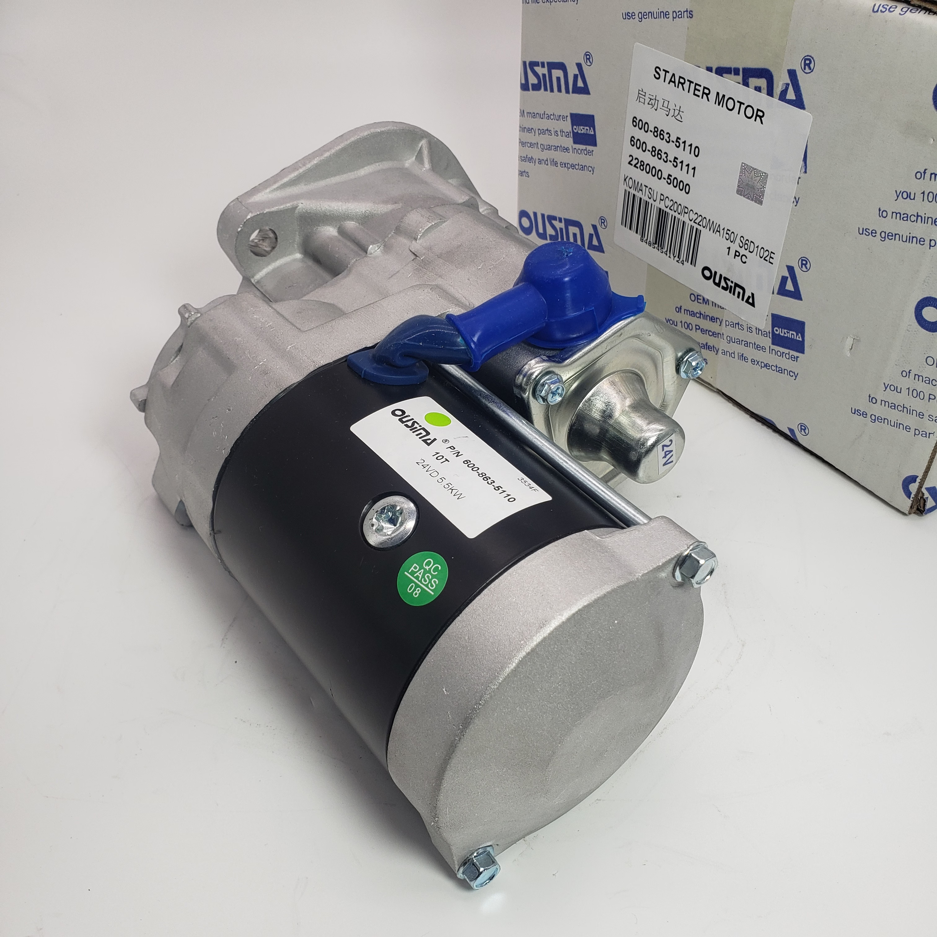 600-863-5110 Starter Motor 600-863-5111 228000-5000 For KOMATSU PC200 PC220 WA150 WA320 SD102E SA6D102E