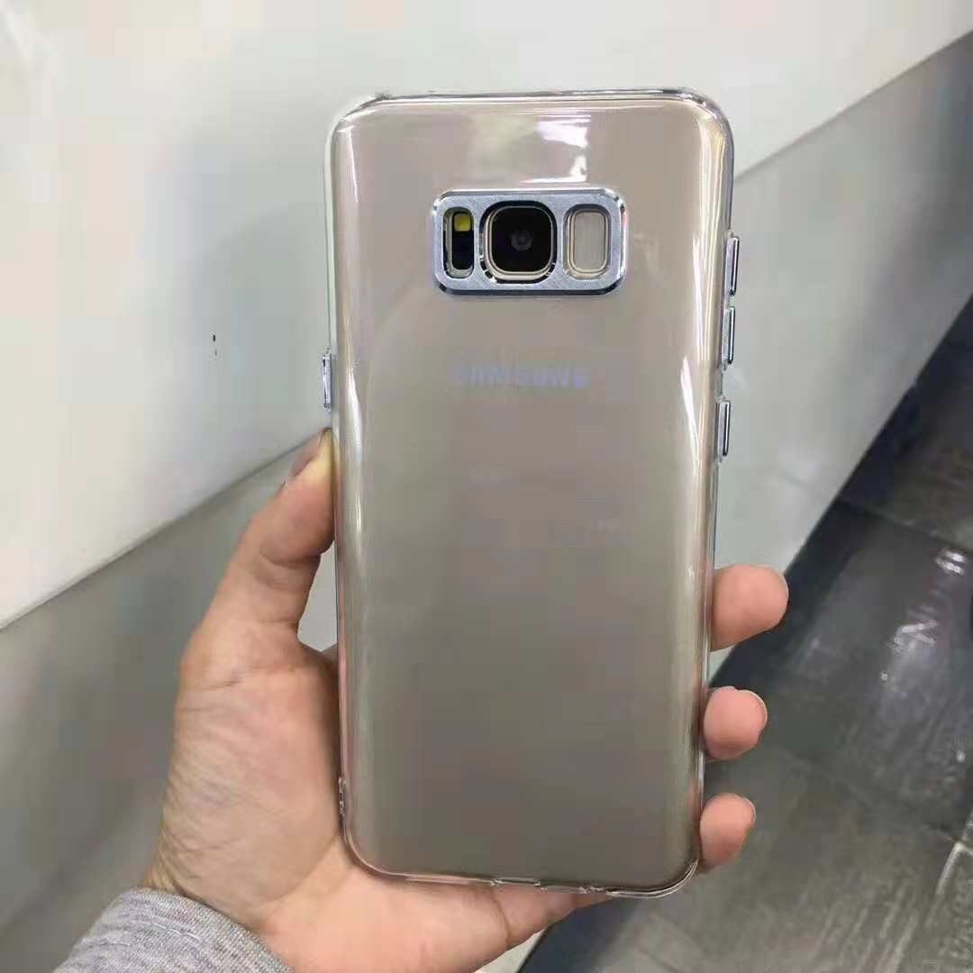 TPU+ABS Color Clear Metallic Button Protective Case Back Cover For Samsung S6 EDGE NOTE8 S9 PLUS J7 MAX A3-2017 J7 Neo