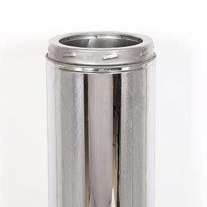Quality Welded 6 Inch Insulated Chimney Pipe , Twin Wall Insulated Flue Pipe 0.4mm Thickness wholesale