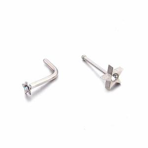 Quality Wholesale Fashion Body Jewelry L Shape Stainless Steel Piercing Jewelry Ring Nose Studs wholesale