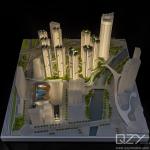 Residential Commercial Miniature Building Models 3D Skyscraper Aedas 1:600