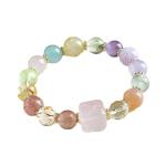 Crystal Gemstones Bracelet,Anxiety Stress Relief Bracelet Handmade Purple