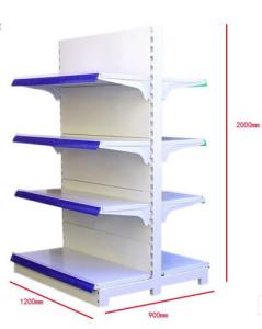 Quality Gondola Middle Duty Supermarket Display Shelving Double Sided Metal Rack wholesale