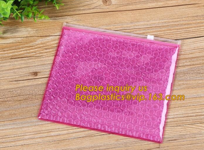Cosmetic Pink Slider Padded Bag/Silver k Bag With Bubble,Padded Envelopes Cheap Aluminium Foil k Holographic