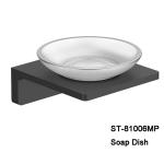 Stainless steel Wall mounted bathroom Black holder cup & tumble holder mat glass