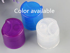 Purple / Blue Clear Plastic Caps , Light Pressure Plastic Container Caps