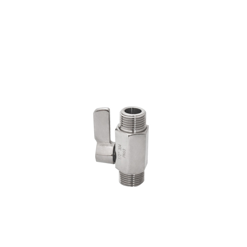 304 Stainless Steel Handle Mini Ball Valve with Double External Thread