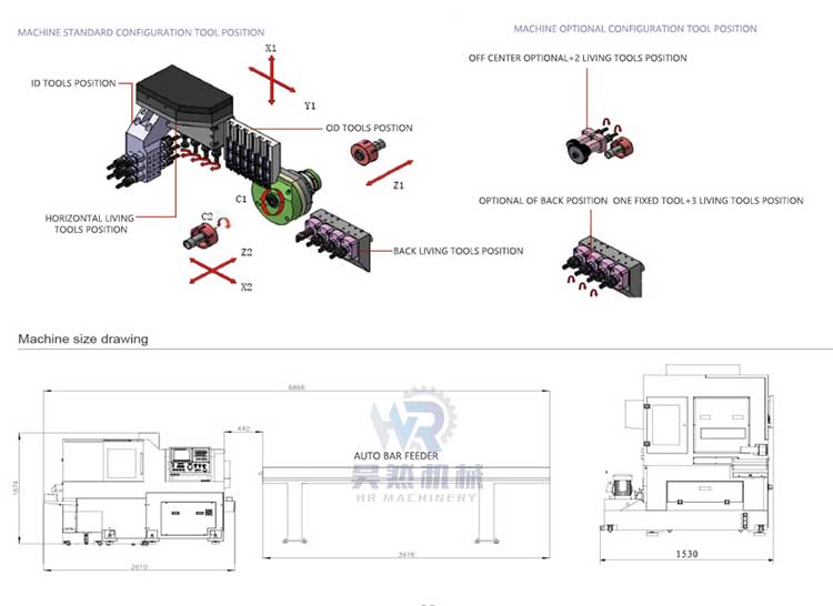 SM205 Swiss Type Automatic Cnc Horizontal Lathe Machine White