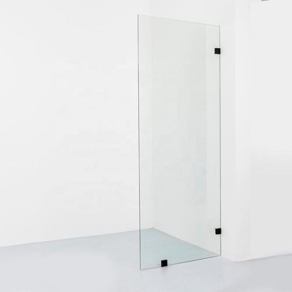 Frameless Tempered Glass Black Profile Walk in Shower Screen Shower Door for