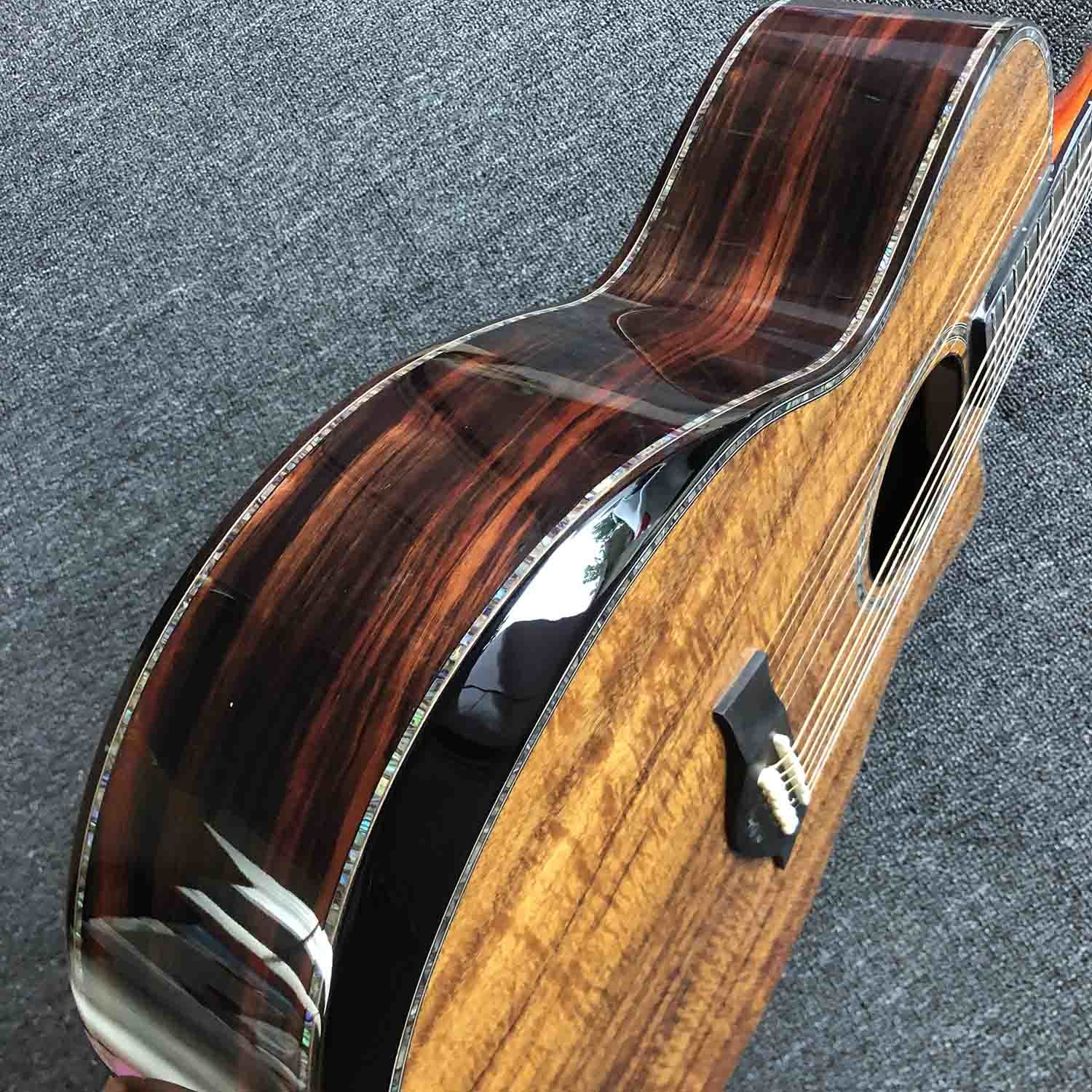 41 inch Solid KOA Top PS14 Acoustic Guitar Cocobolo Back Sides Real abalone Ebony Fingerboard TY Acoustic Guitar