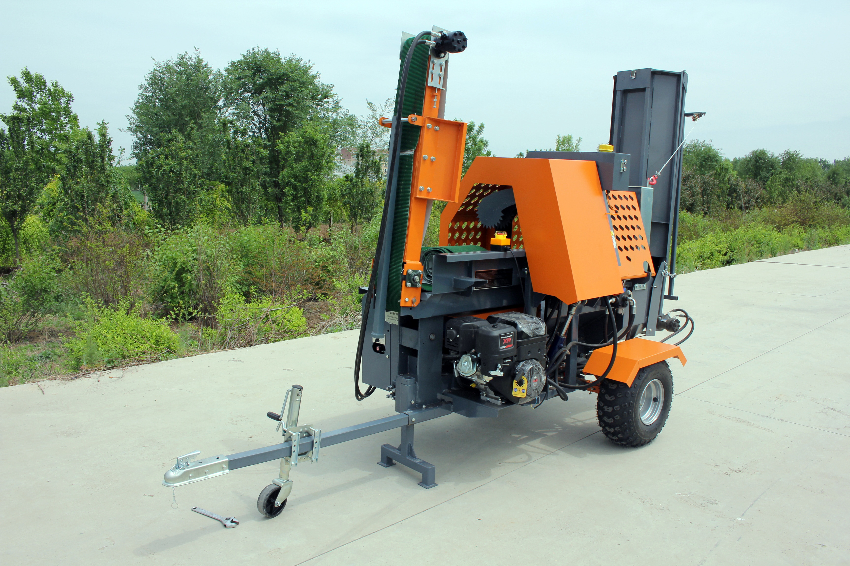 18HP Gasoline Log Splitter And Wood Shredder For Cutting Wood Branch