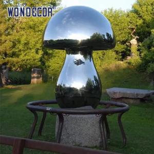 Quality Stainless Steel Metal Mushroom Sculpture 80cm Outdoor Decoration wholesale