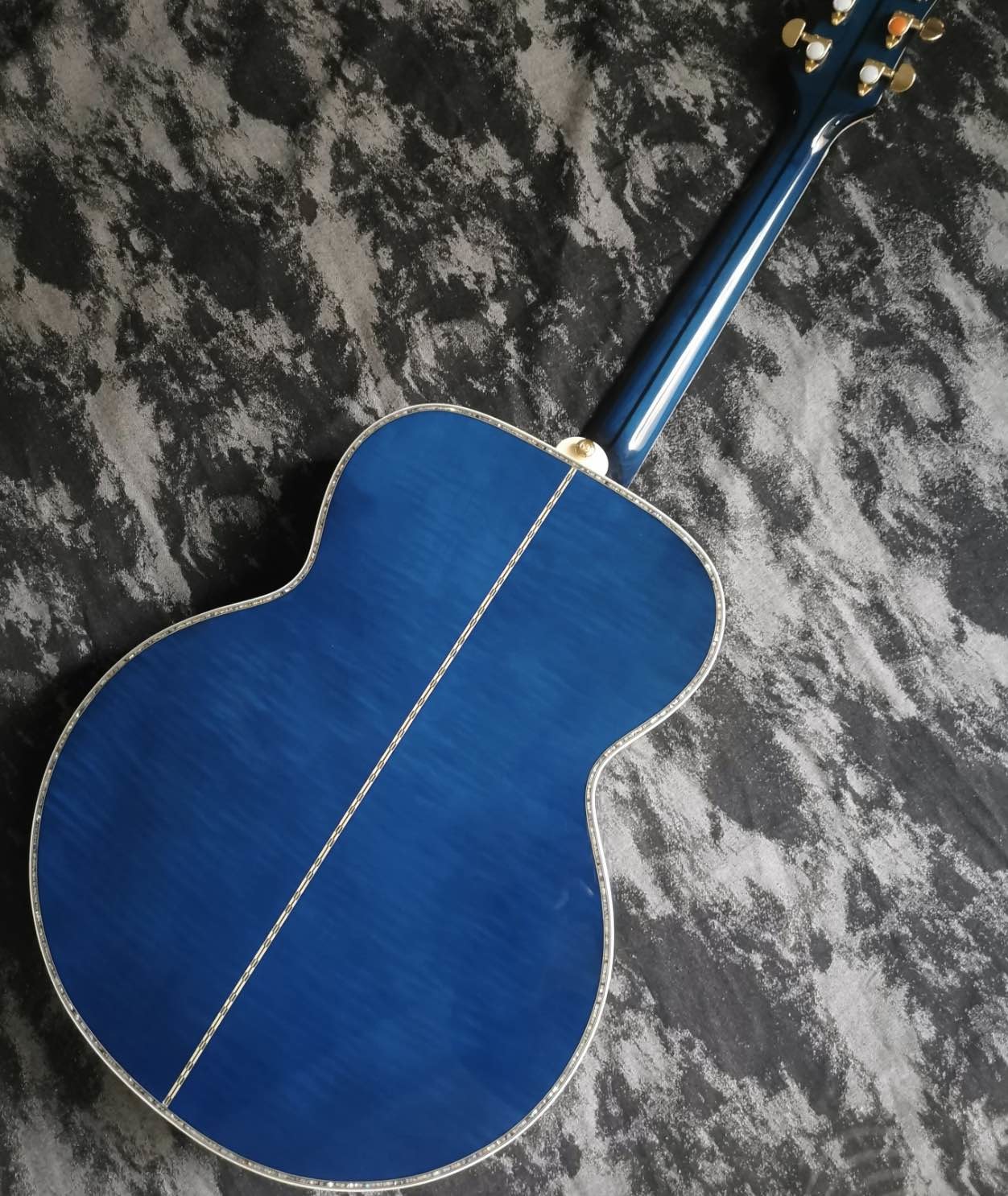 43 inch J200 series blue water ghost glossy paint abalone inlaid acoustic guitar
