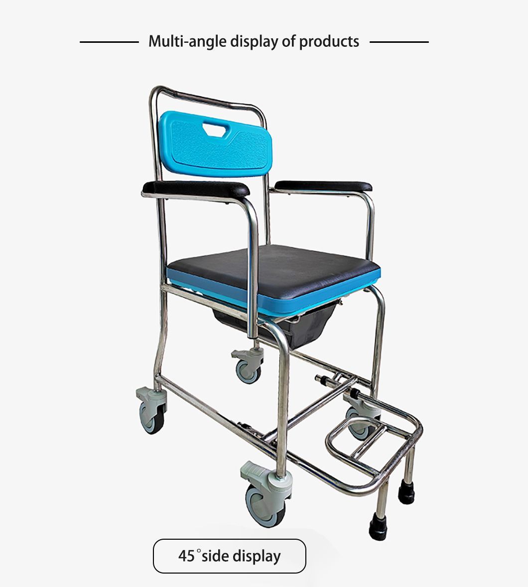 Stable Economical Portable Commode Chair Bedside Aluminum Medical Commode Chair