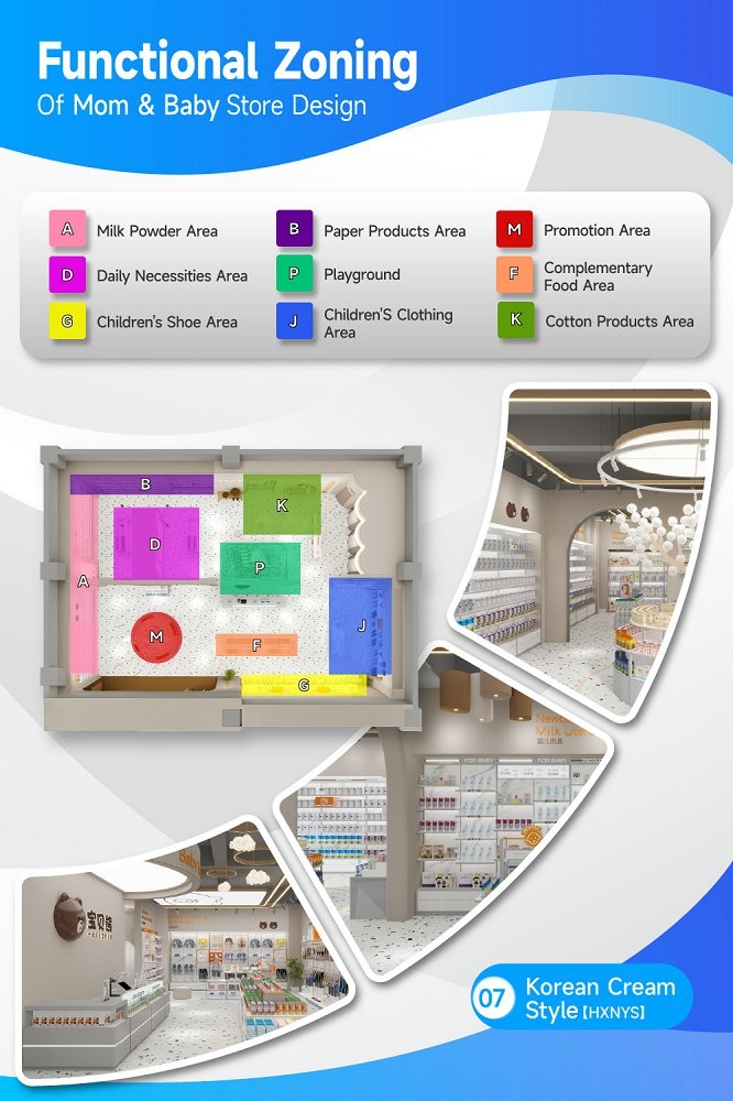 07-HXNYS Maternity & Baby Store Zoning With Korean Cream Style