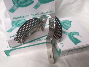 Quality Top Grade Metal Impression Trays , Stainless Steel Dental Tray Compact Size wholesale