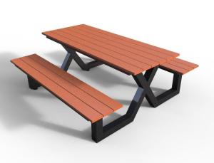 Quality Modern Outdoor Bench Table Set , Wood Metal Composite Picnic Tables And Benches wholesale