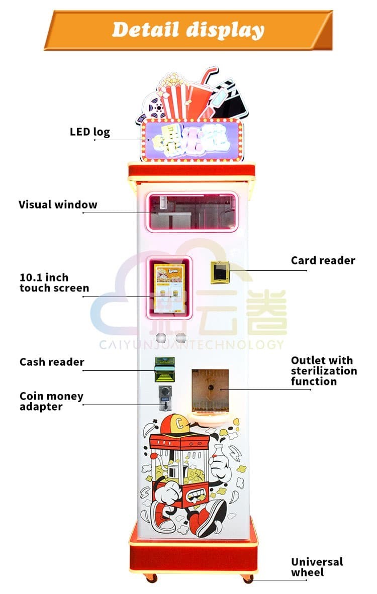 5.6Kg Capacity Automatic Popcorn Dispenser Stainless Steel With LCD Display