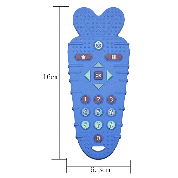 Durable Silicone Baby Teether Custom Color Soft TV Remote Teether